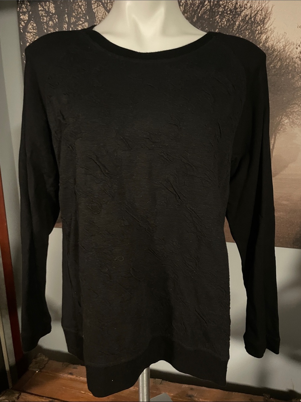 Vince Black Long-Sleeve Crewneck Sweater - L